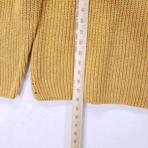 Coldwater Creek Mustard Yellow Knit Relaxed V Neck Fall Sweater Size L - Picture 5 of 13
